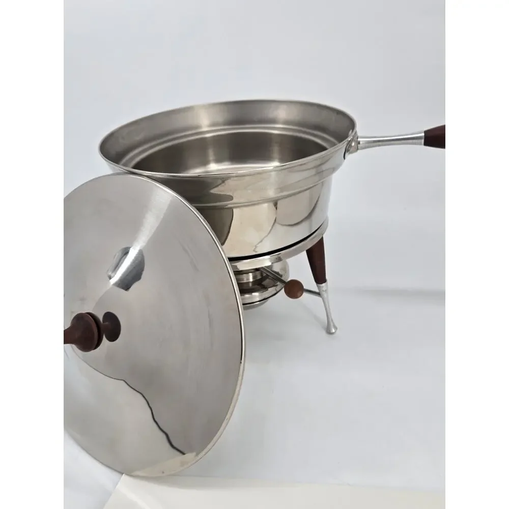 Mid Century Stainless Chafing Dish All Pieces Earnest Sohn Creations Etco